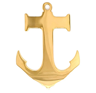 "Flat" Anchor Pendant 316L Stainless Steel Gold PVD Coated