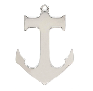 "Flat" Anchor Pendant 316L Stainless Steel Silver
