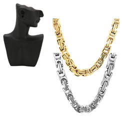 "Byzantine Chain" Men's 316L PVD Stainless Steel Necklace