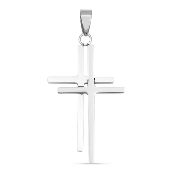 "Double" Cross Pendant 316L Stainless Steel