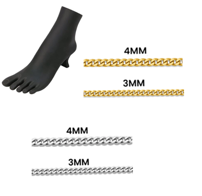 "Diamond Cut Curb Chain" Children's 316L PVD Stainless Steel Anklet