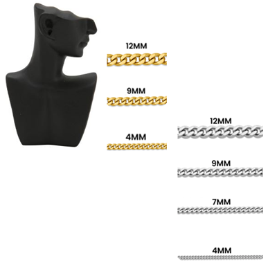 "Diamond Cut Curb Chain" Men's 316L PVD Stainless Steel Necklace