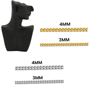 "Diamond Cut Curb Chain" Children's 316L PVD Stainless Steel Necklace