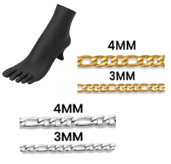 "Figaro Chain" Children's 316L PVD Stainless Steel Anklet