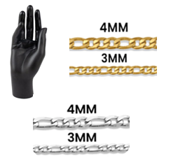 "Figaro Chain" Children's 316L PVD Stainless Steel Bracelet