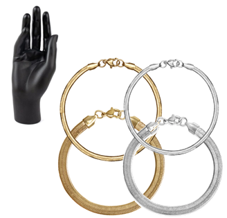 "Herringbone" Children's 316L PVD Stainless Steel Bracelet