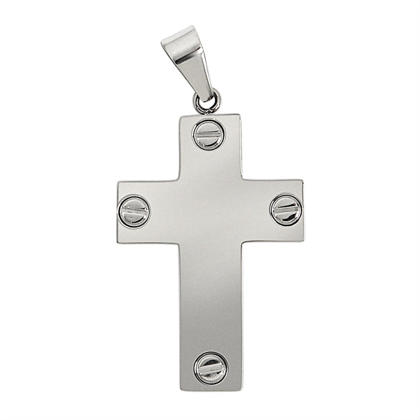 "Screw" Cross Pendant 316L Stainless Steel
