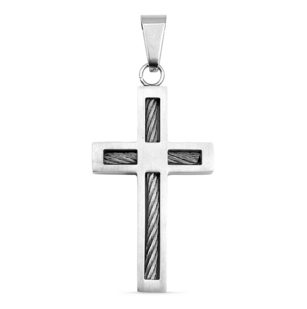 "Rope" Cross Pendant 316L Stainless Steel