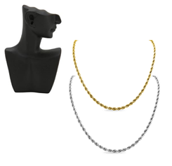 "Rope Chain" Men's 316L PVD Stainless Steel Necklace